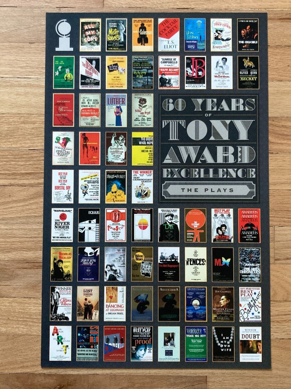 60 Years of Tony Award Excellence The Plays Broadway Window Card Poster 14”x 22"